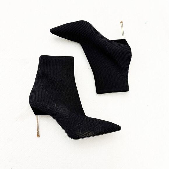Kurt Geiger London Black Sock Boot Barbican Drench Stiletto Bootie Size 40 - Picture 3 of 8